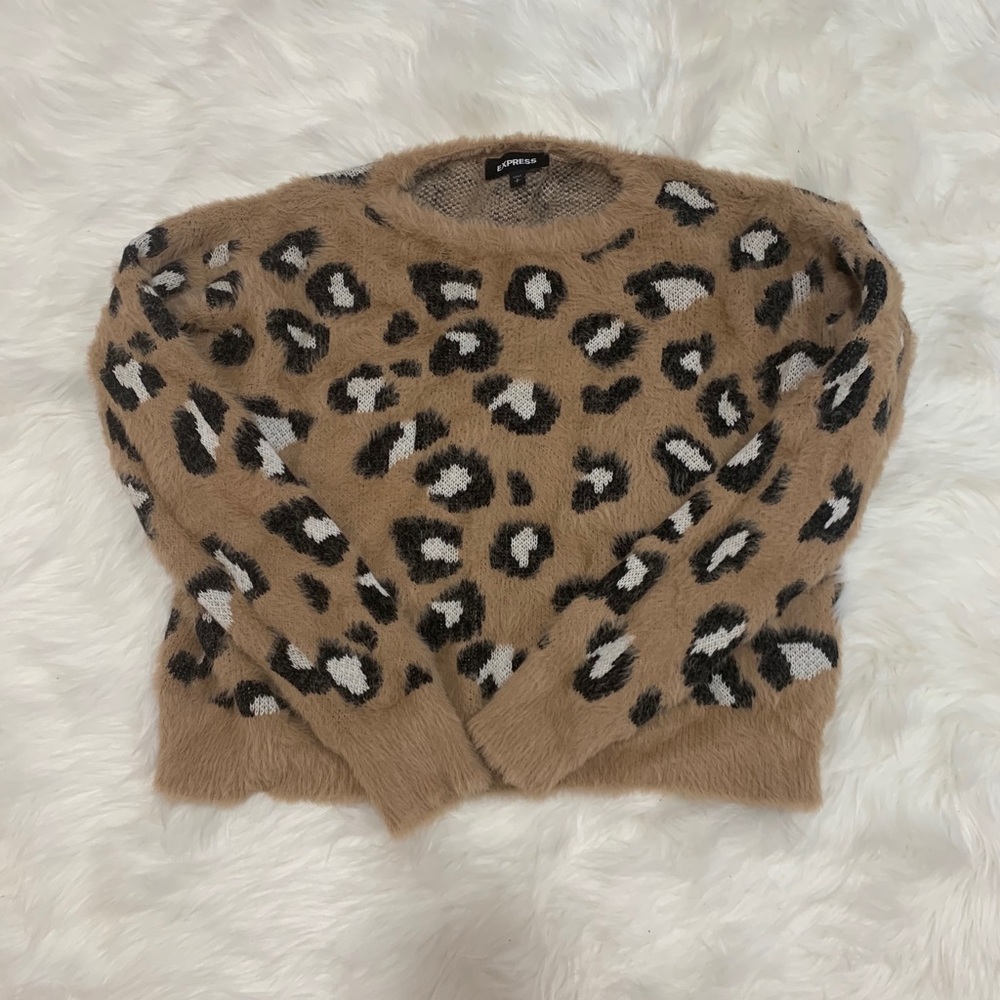 Express Leopard Pullover Sweater - Picture 2 of 2